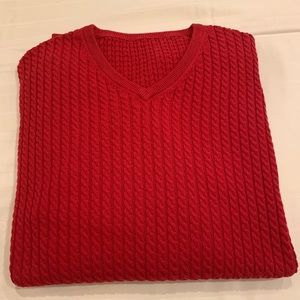 Men’s Italian Merino Wool Red Long Sleeved Sweater